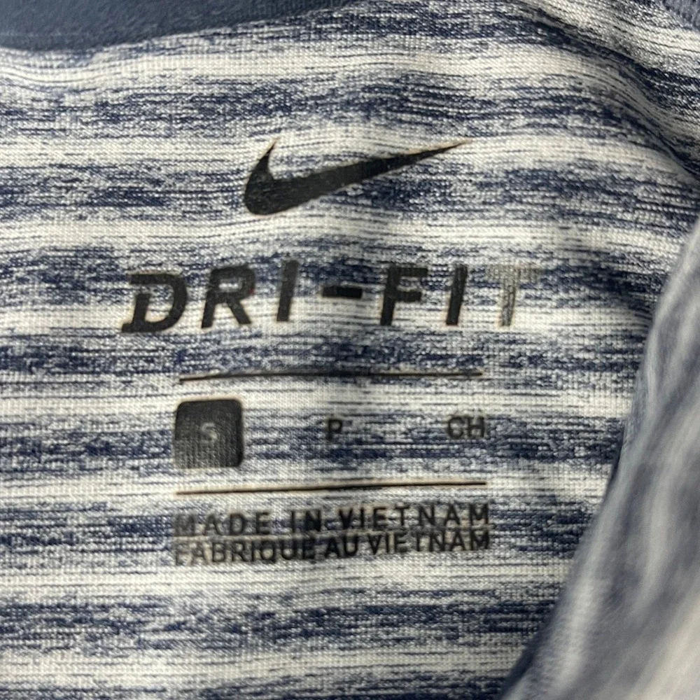 Nike Mens L Blue Striped Polo Shirt Copperhead Innisbrook Dri-FIT Golf